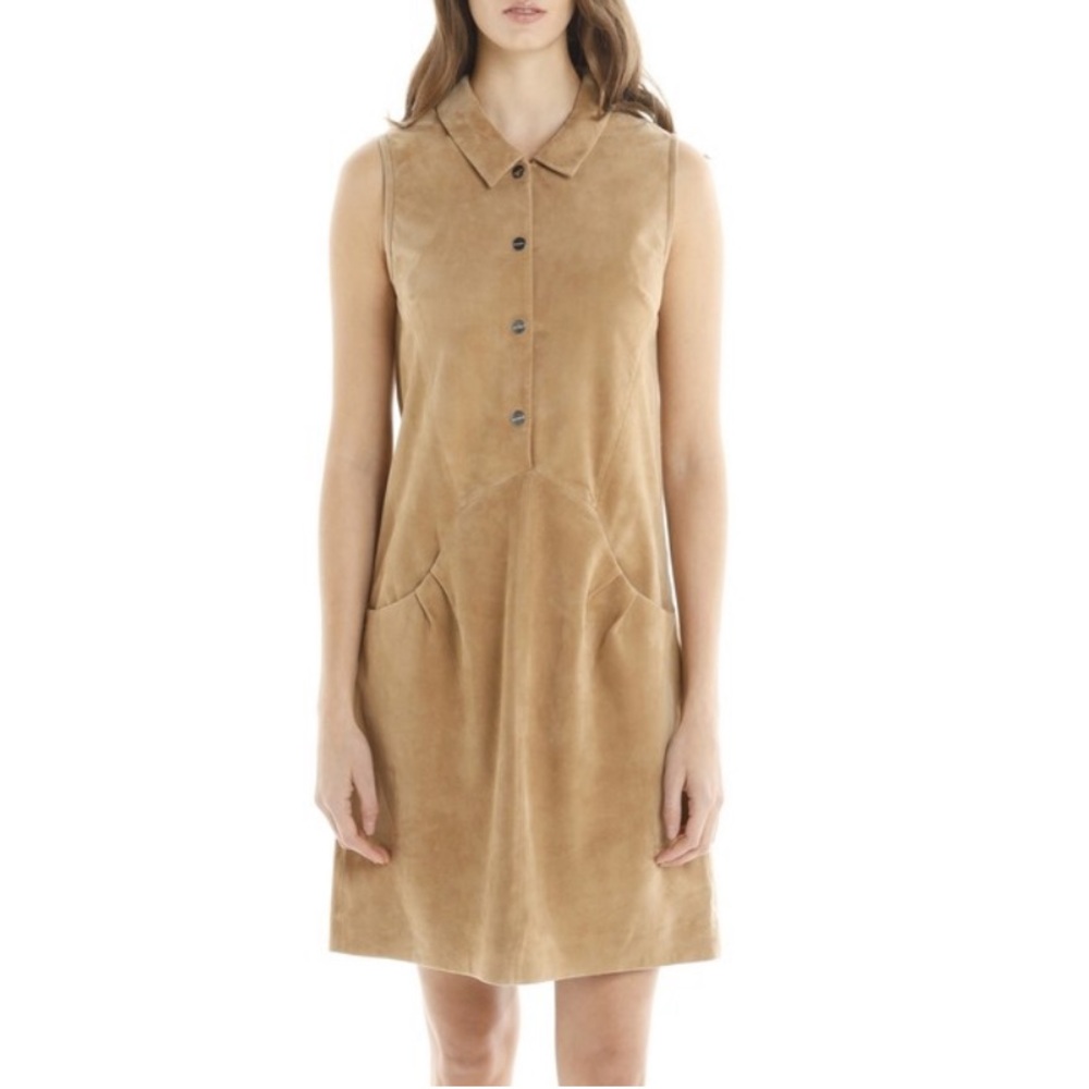 Max & Moi Paris Genuine Goat Suede Sily Dress NWT